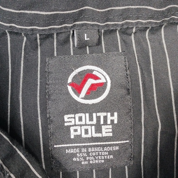 South Pole mens short sleeved button down shirt size large - Picture 2 of 8